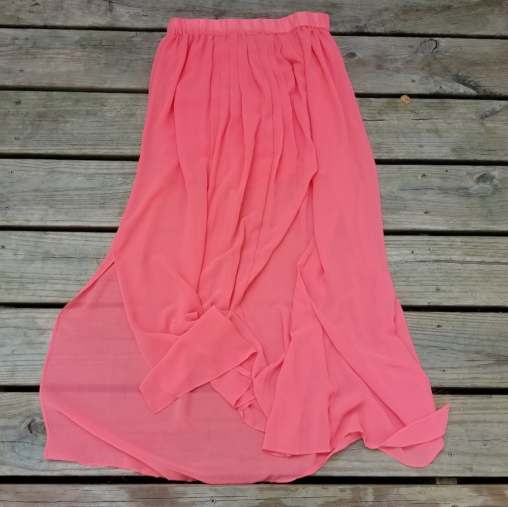 Coral sheer skirt